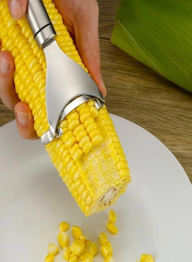 Vexton Stainless Steel Corn Peeler with Ergonomic Ultra Sharp Blades for Effortless Kernel Removal | Stripper Corn Remover Cutter Peeler - Image 2